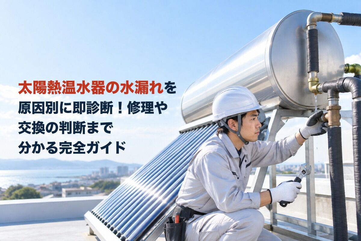 太陽熱温水器の水漏れを原因別に即診断！修理や交換の判断まで分かる完全ガイド